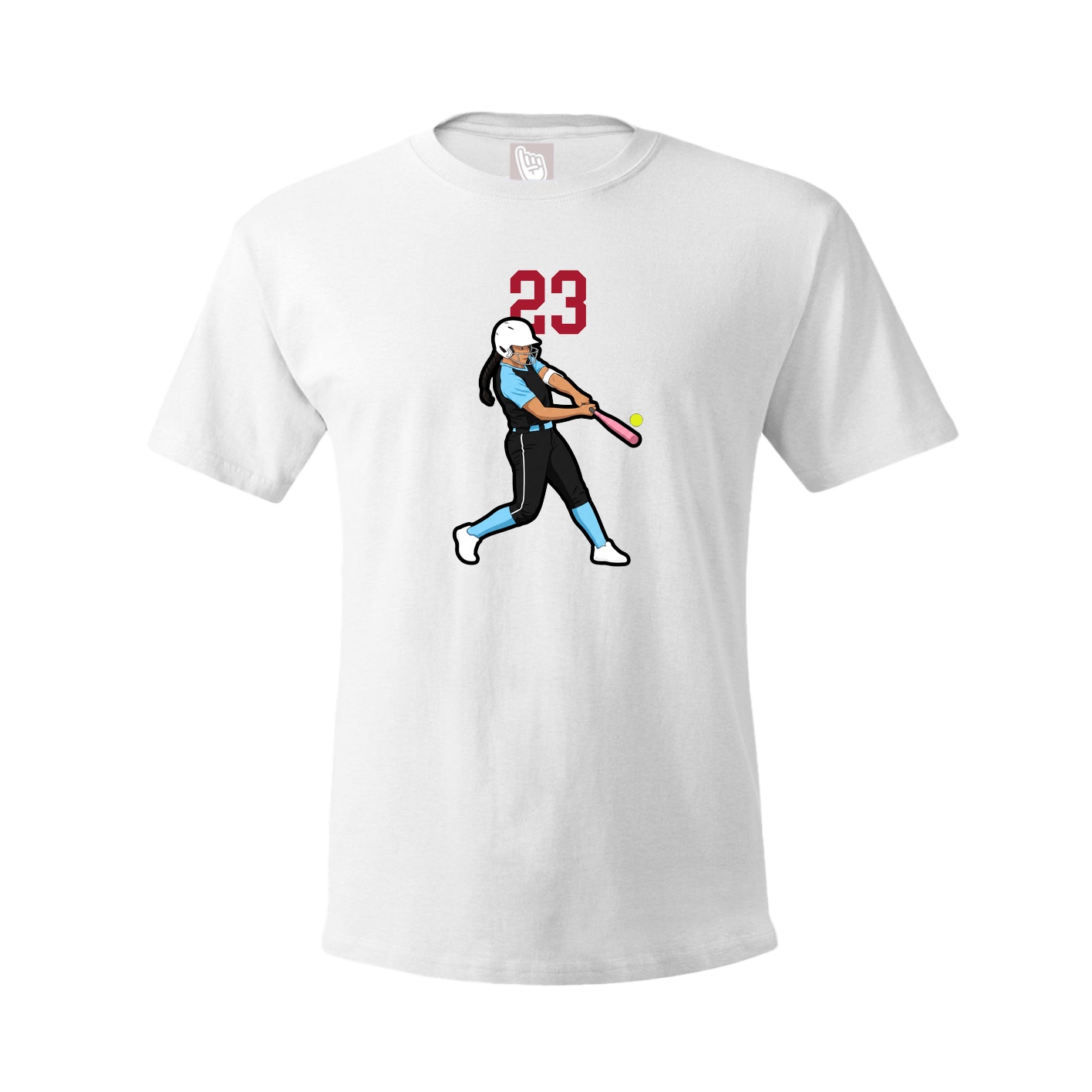 Youth Tee — Number Top in White