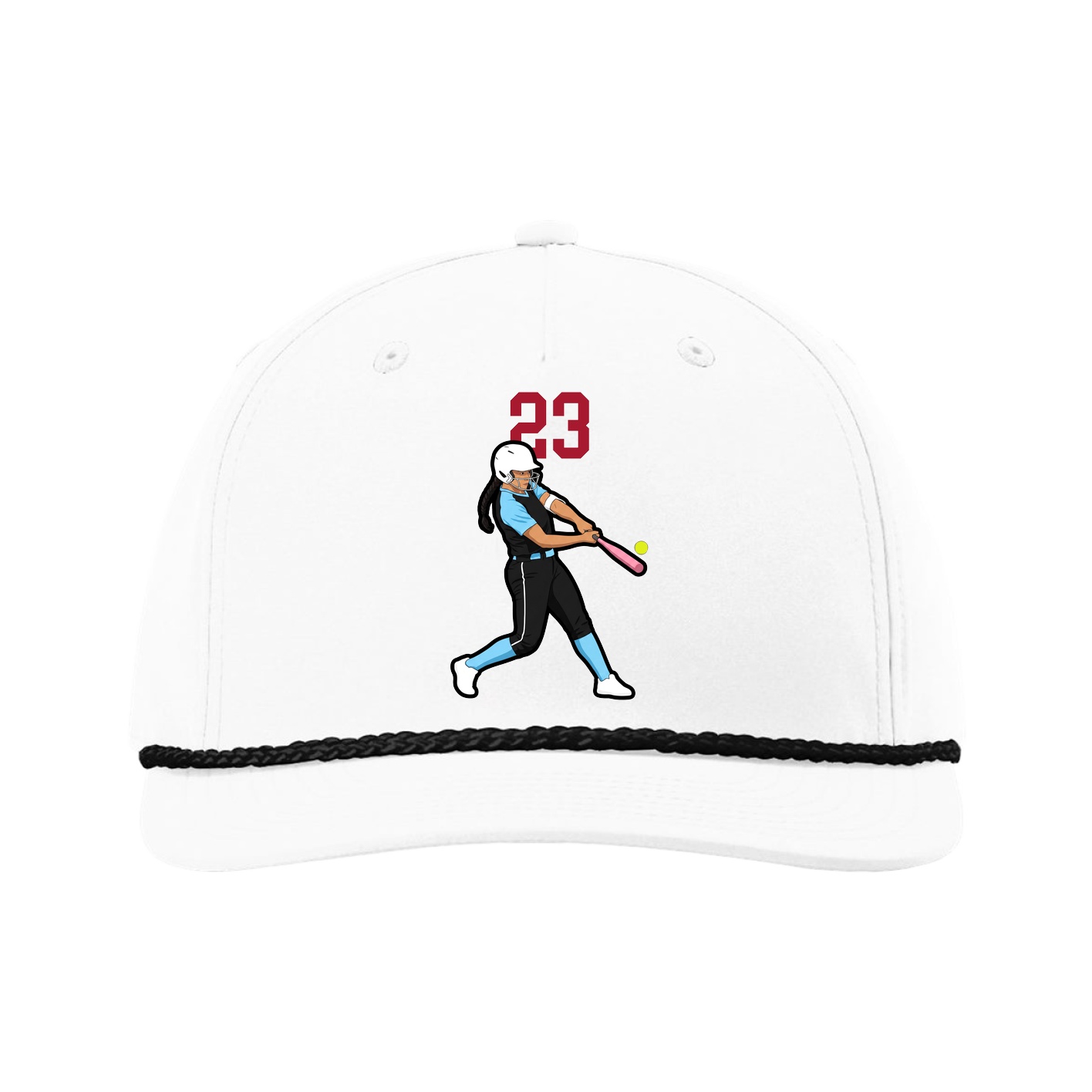 Five-Panel Classic Rope Cap — Number Top in White