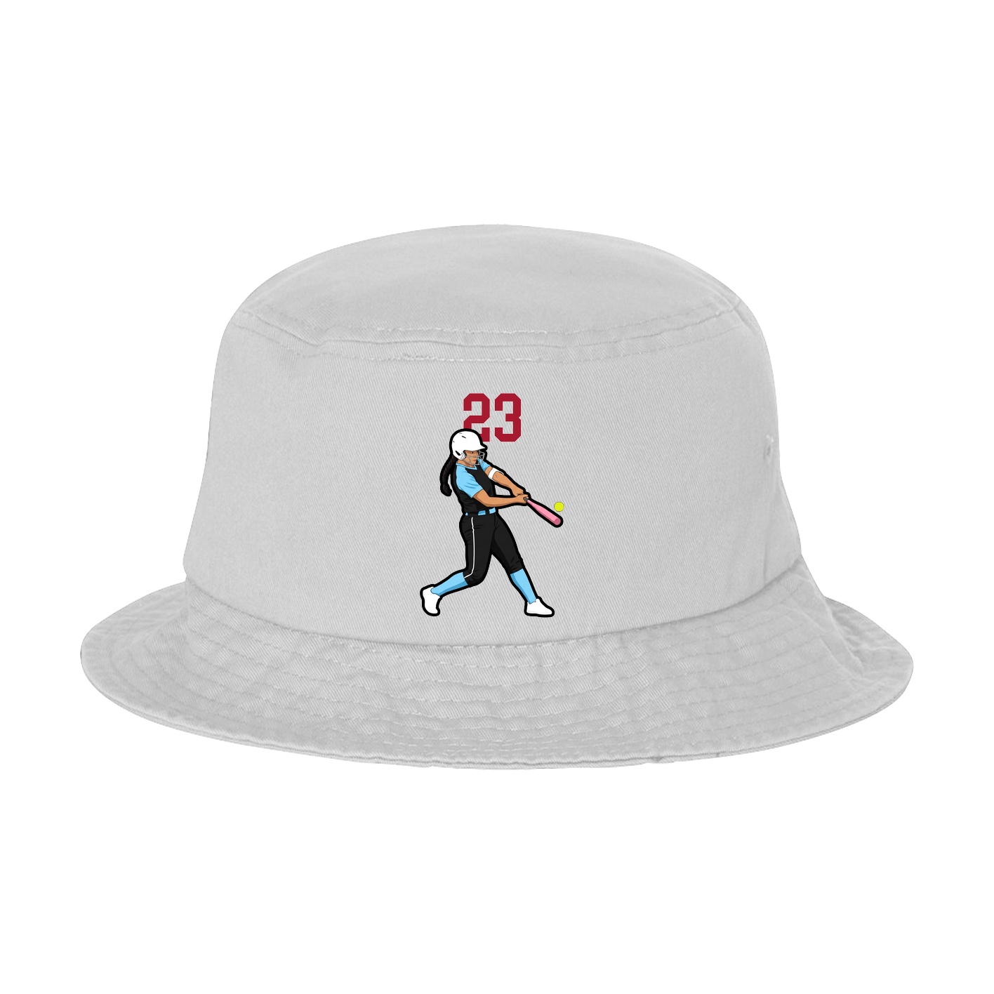 Bucket Cap — Number Top in White