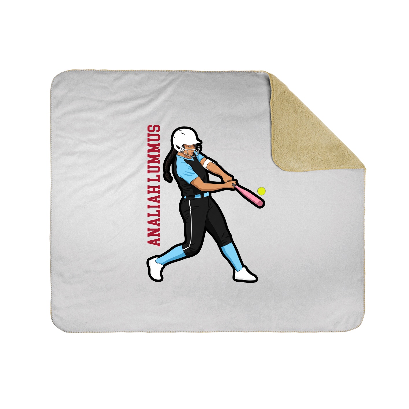 Throw Blanket — Name Vertical in White