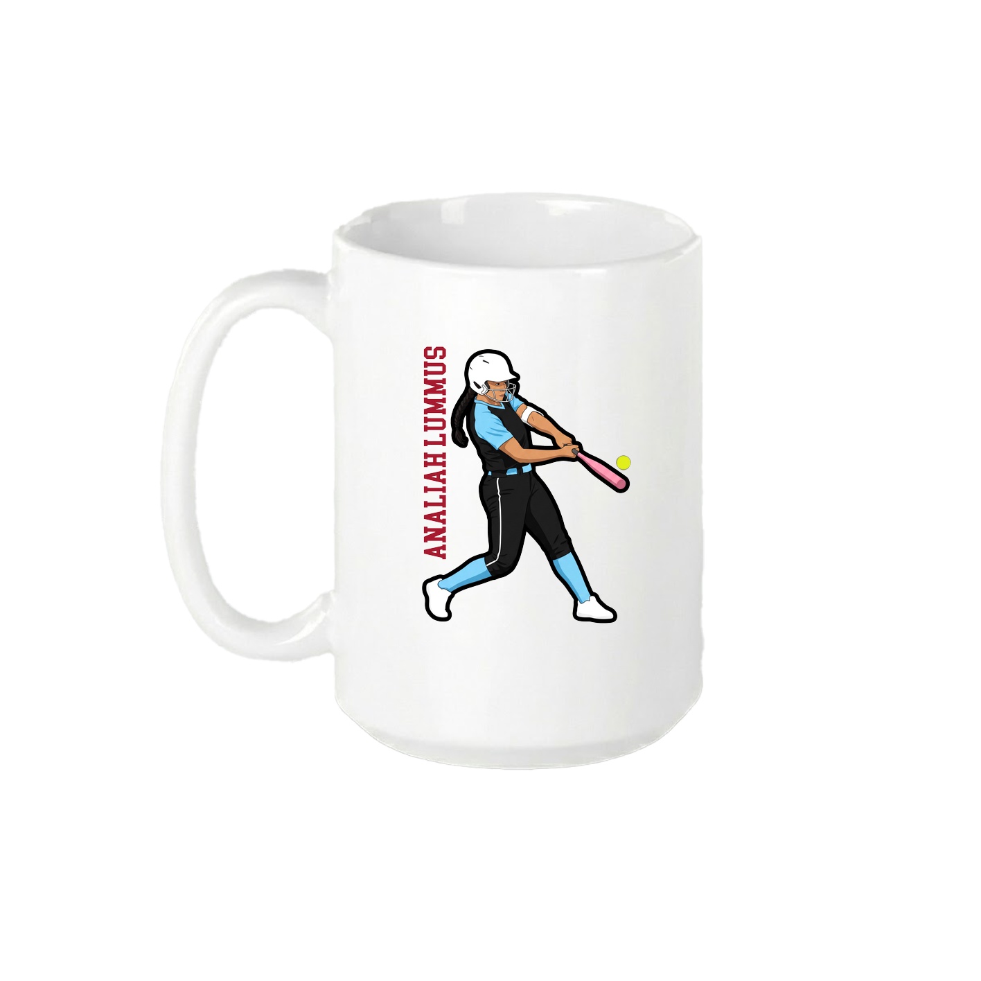 15oz Coffee Mug — Name Vertical in White