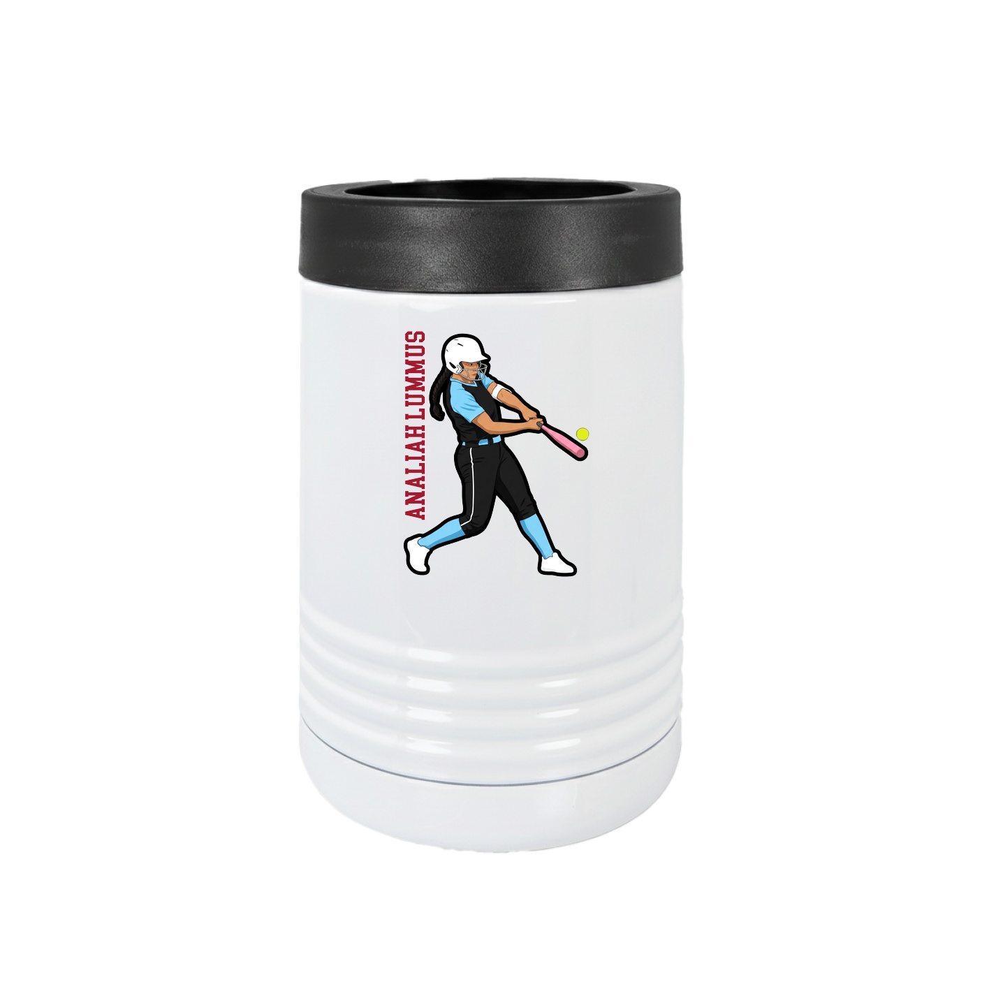 Beverage Holder — Name Vertical in White
