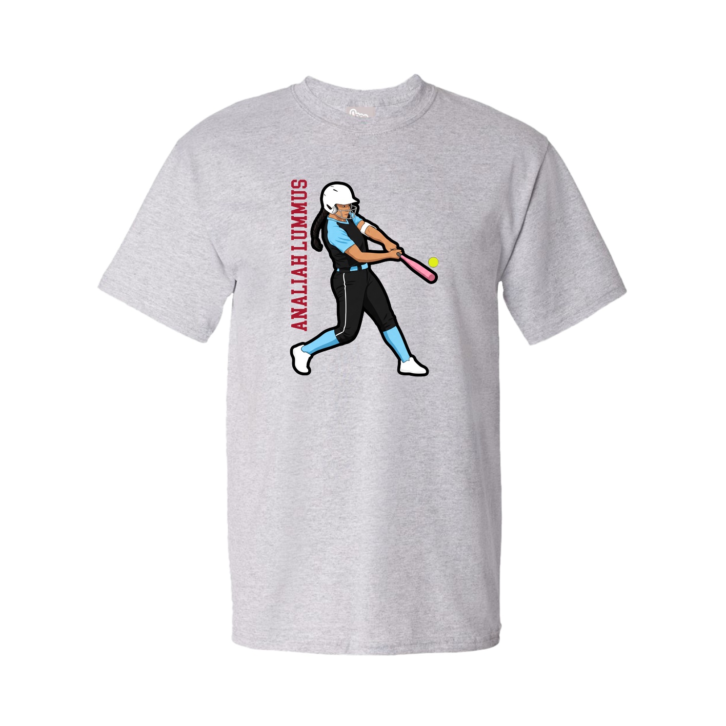 Youth Tee — Name Vertical in Grey