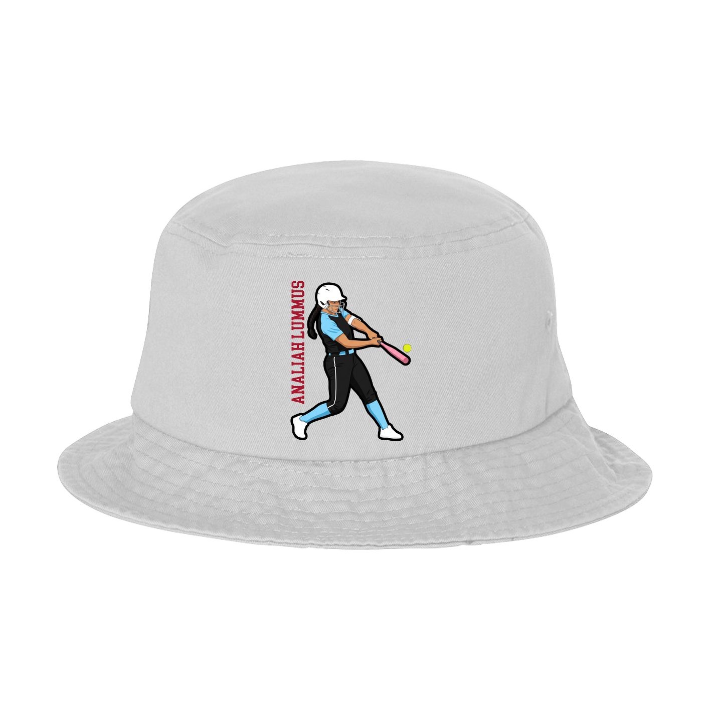 Bucket Cap — Name Vertical in White