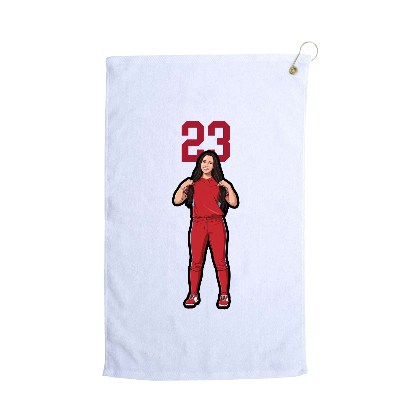 Golf Towel — Number Top in White