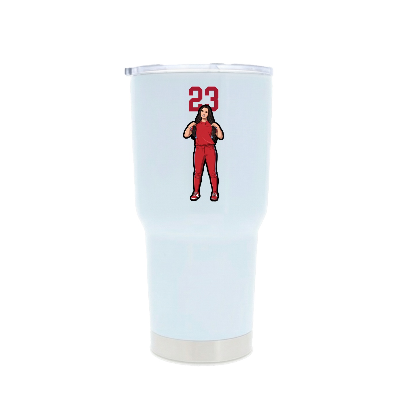 30oz Stainless Steel Tumbler — Number Top in White