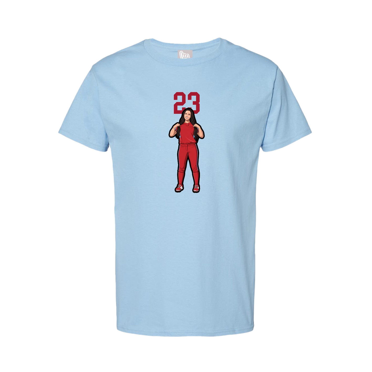 Tee — Number Top in Light Blue