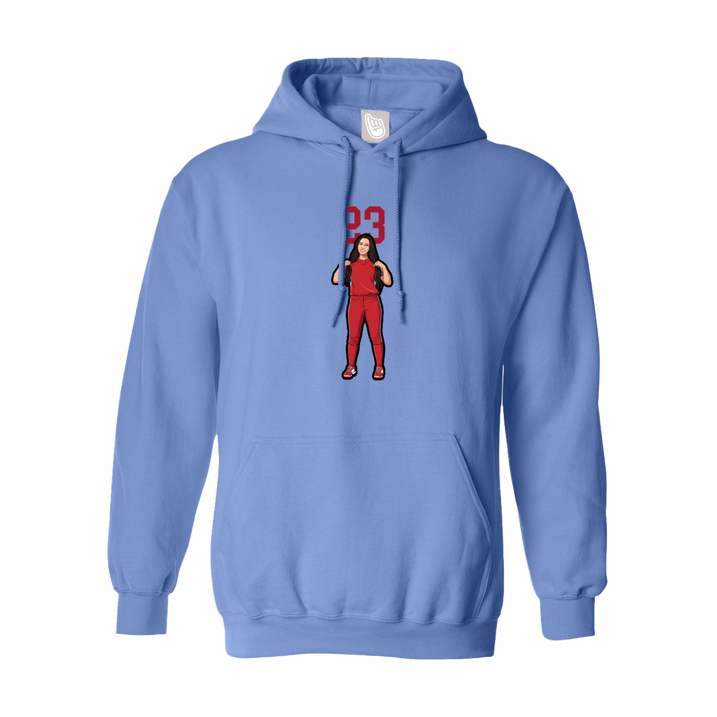 Hoodie — Number Top in Powder Blue