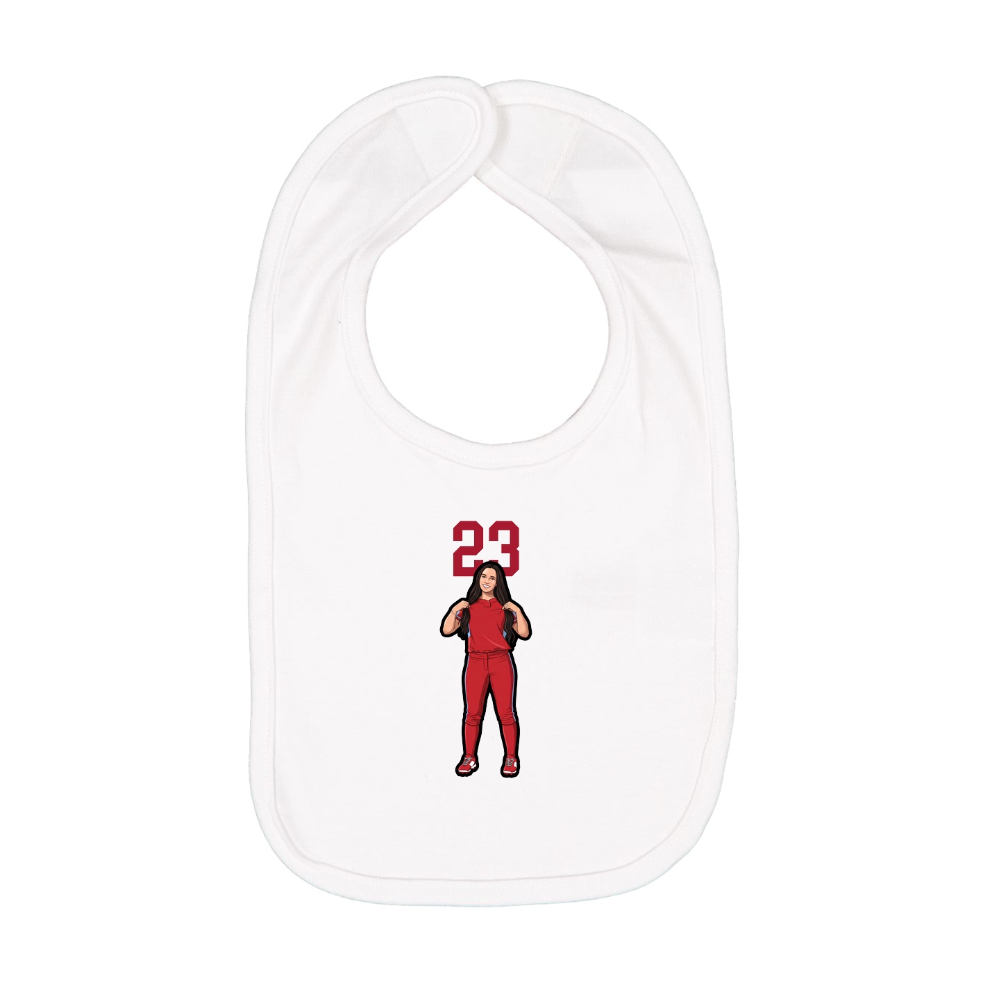 Infant Bib — Number Top in White