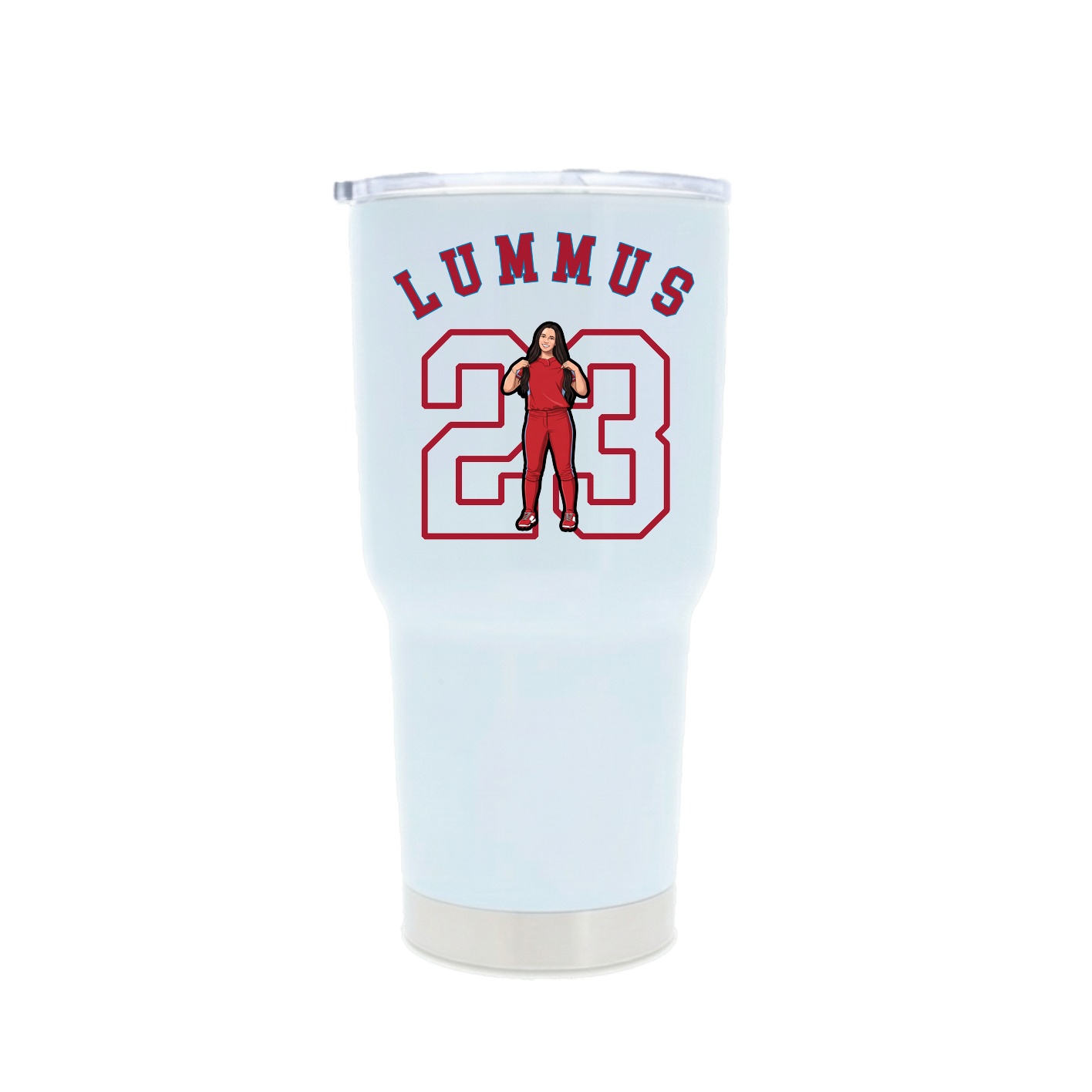 30oz Stainless Steel Tumbler — Shirsey Arch in White