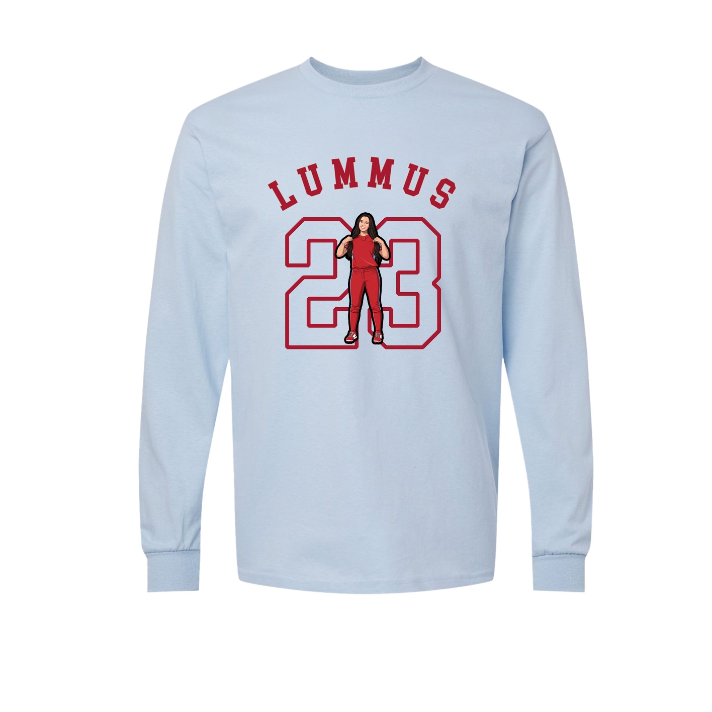Long Sleeve Tee — Shirsey Arch in Light Blue