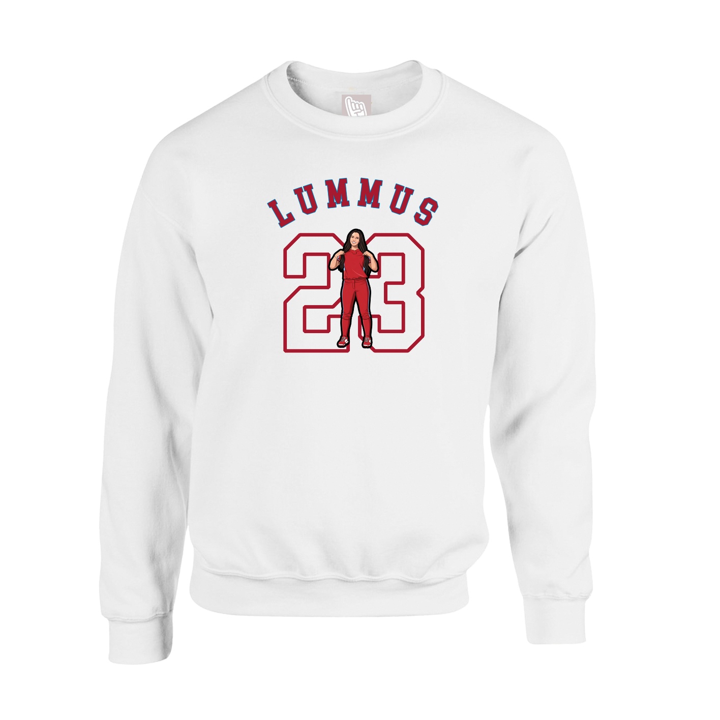 Fleece Crew — Shirsey Arch in White