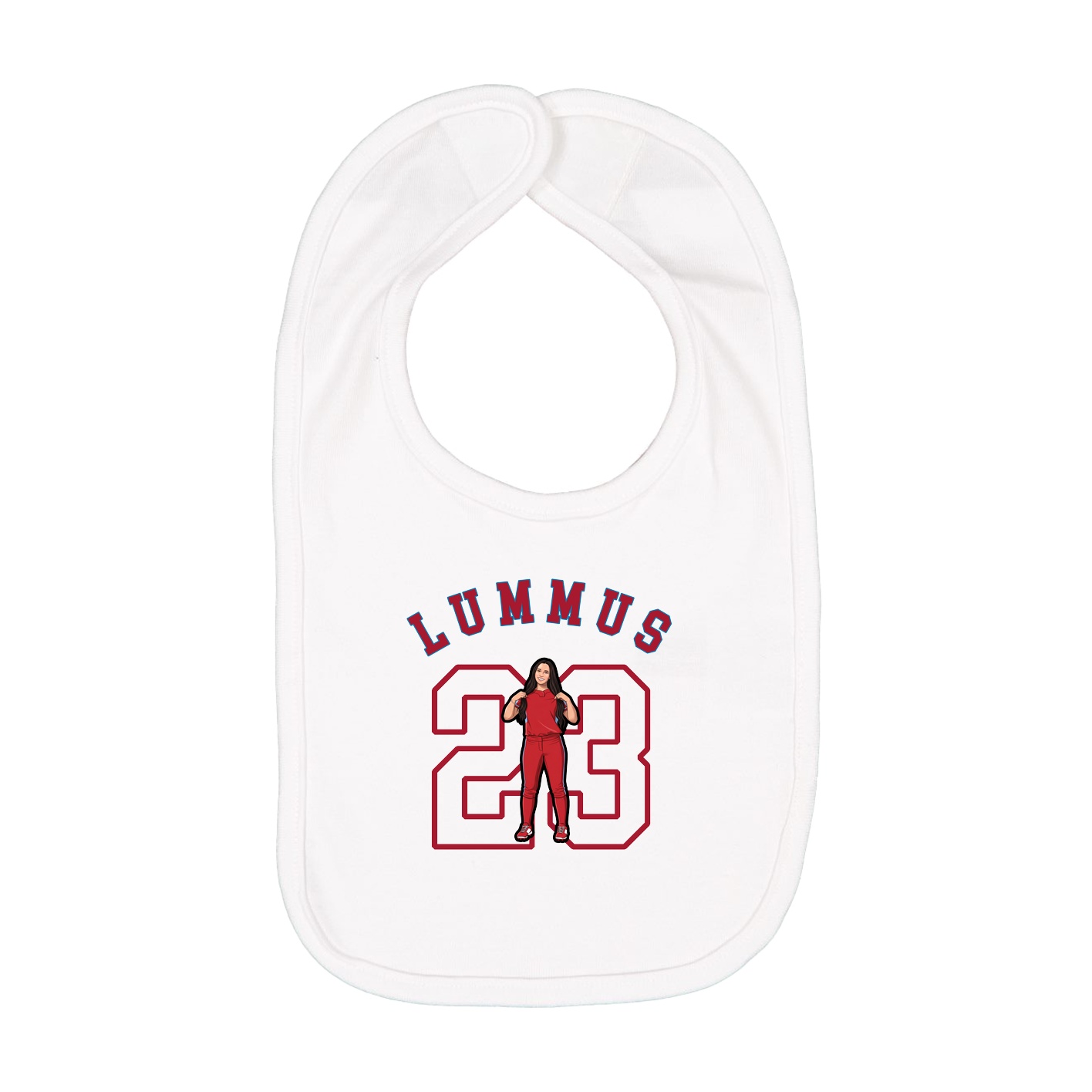 Infant Bib — Shirsey Arch in White