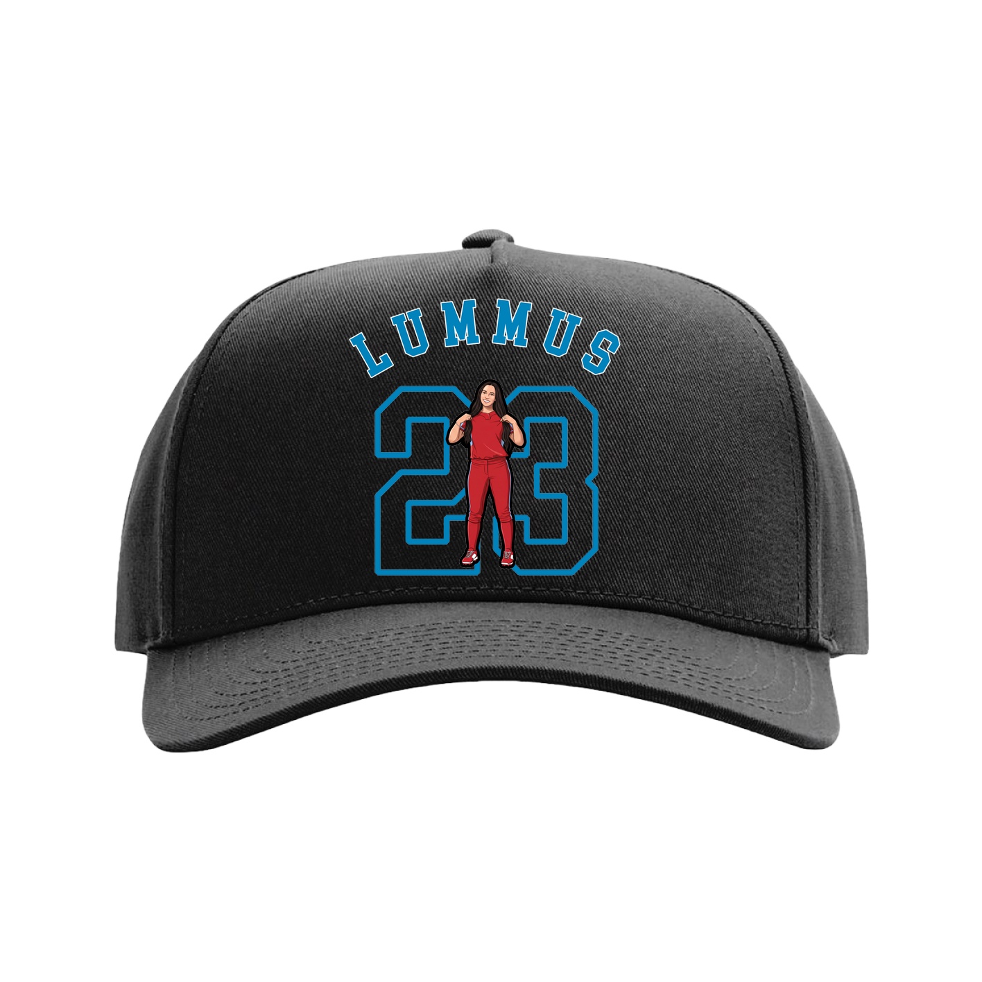 Full Fabric Five-Panel Champ Cap — Shirsey Arch in Black