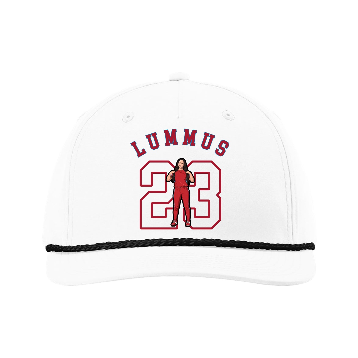 Five-Panel Classic Rope Cap — Shirsey Arch in White