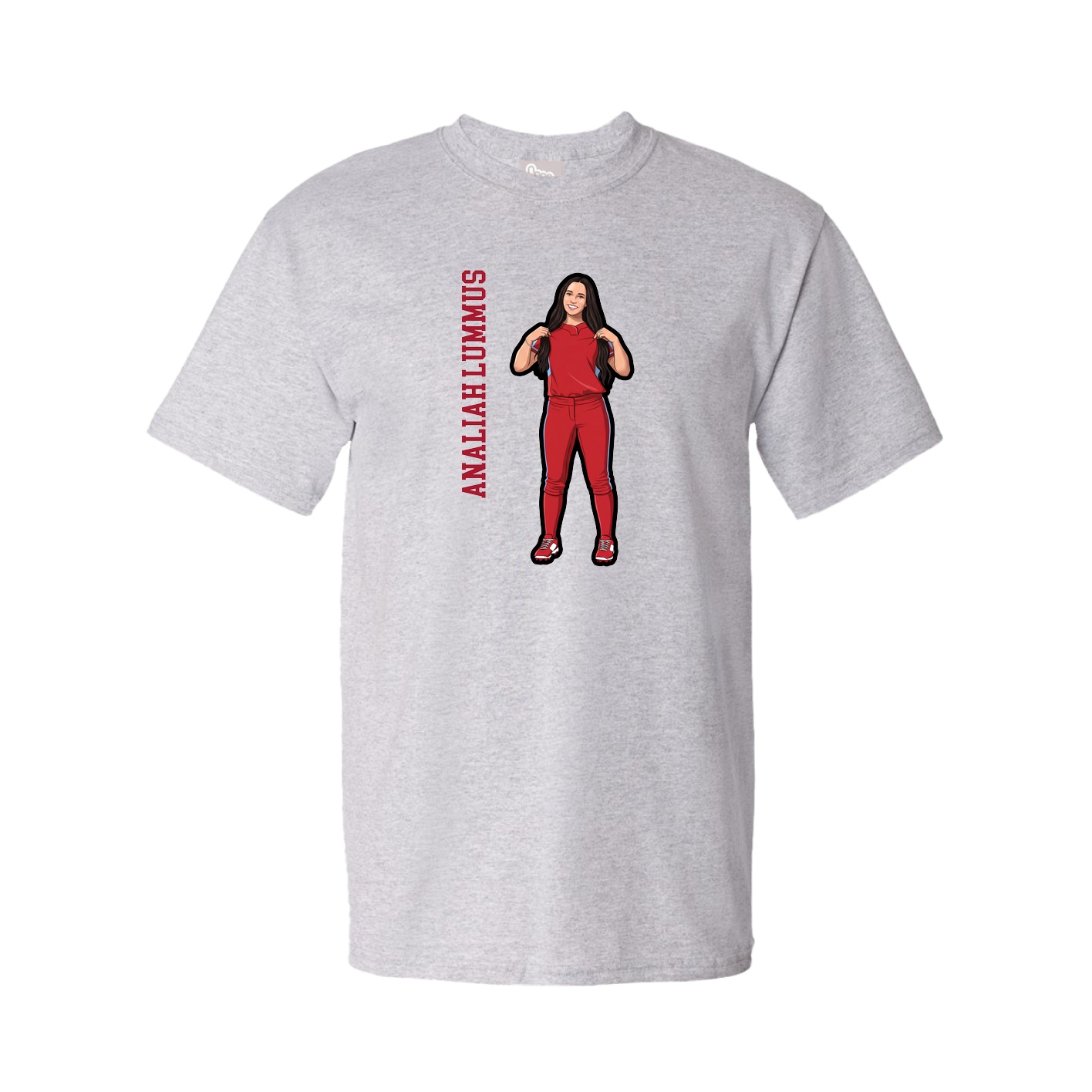 Tee — Name Vertical in Grey