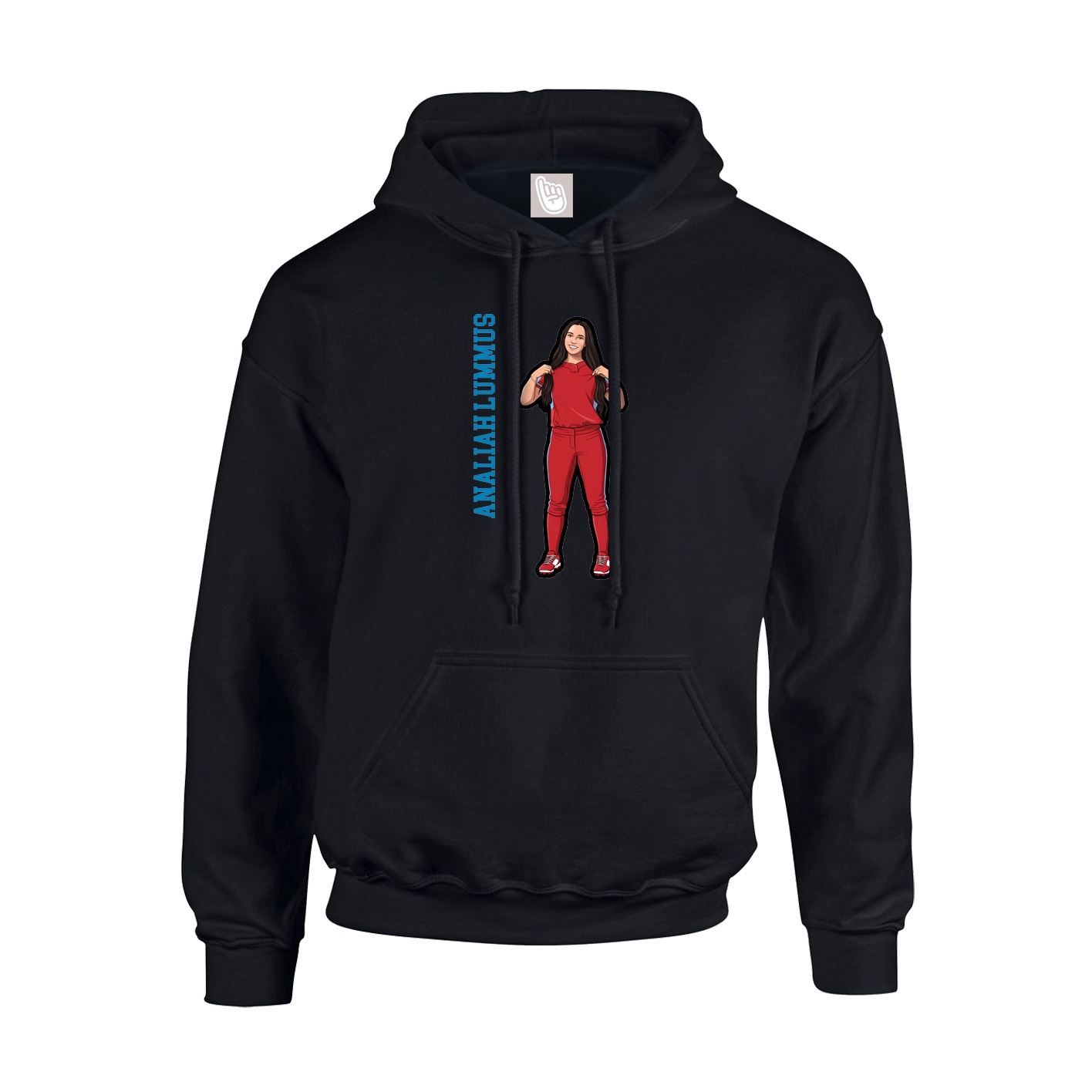 Hoodie — Name Vertical in Black