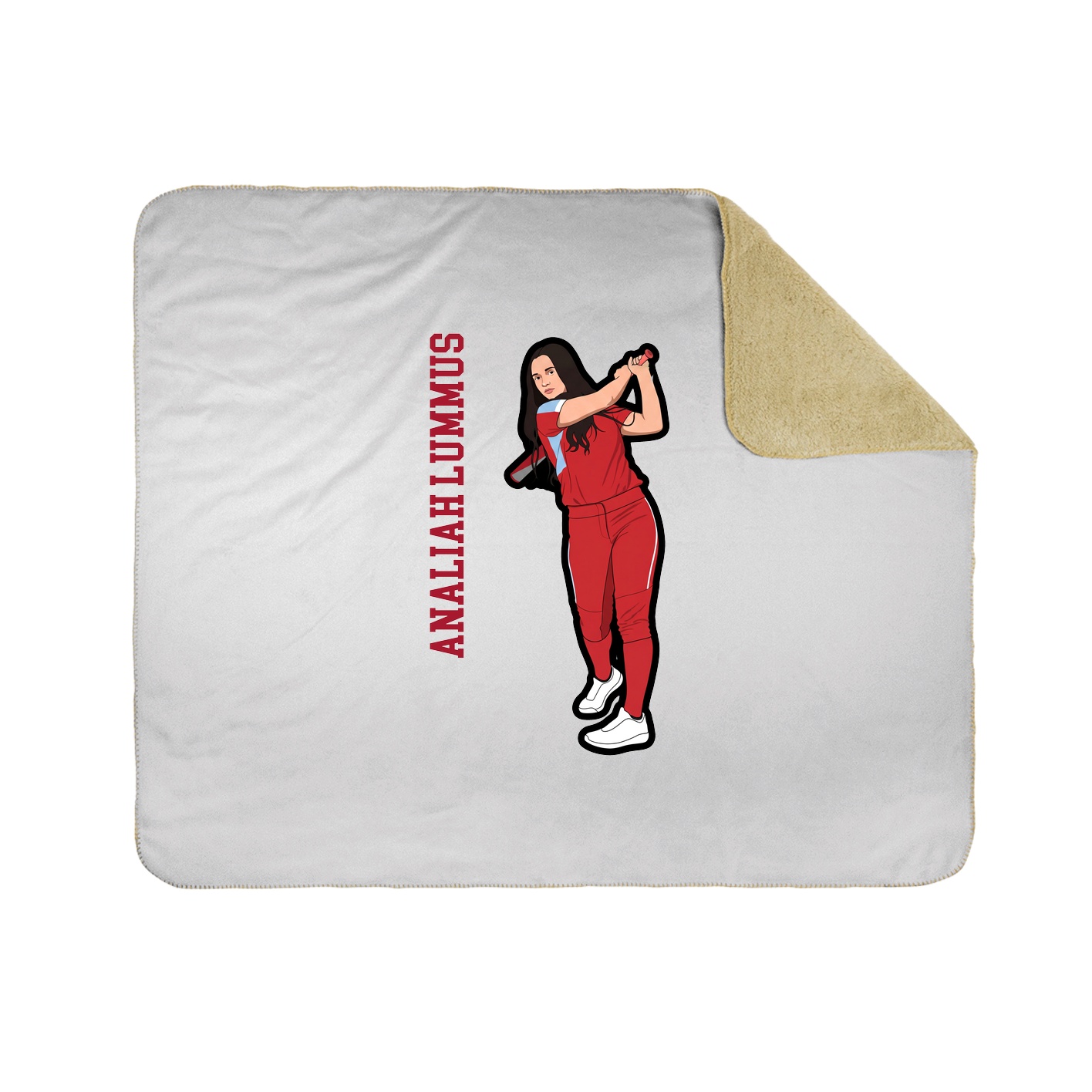 Throw Blanket — Name Vertical in White