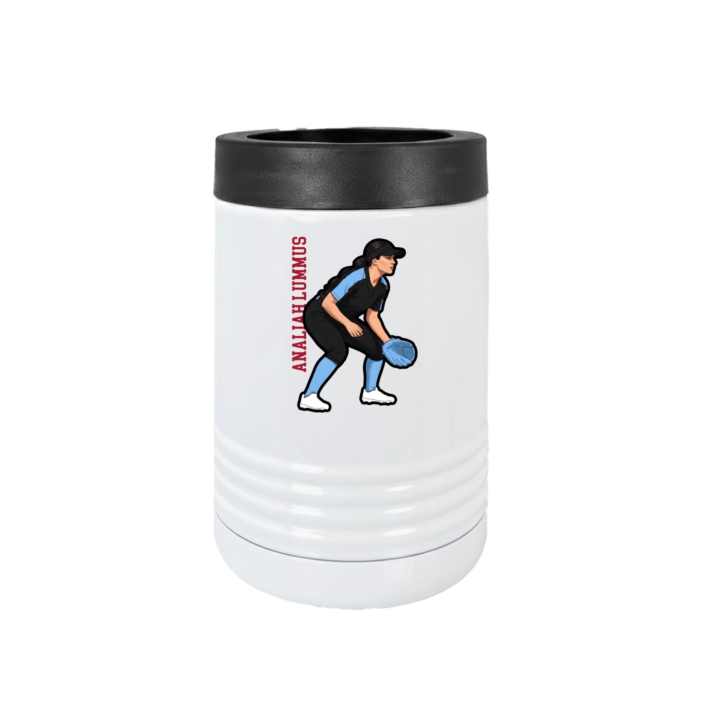 Beverage Holder — Name Vertical in White
