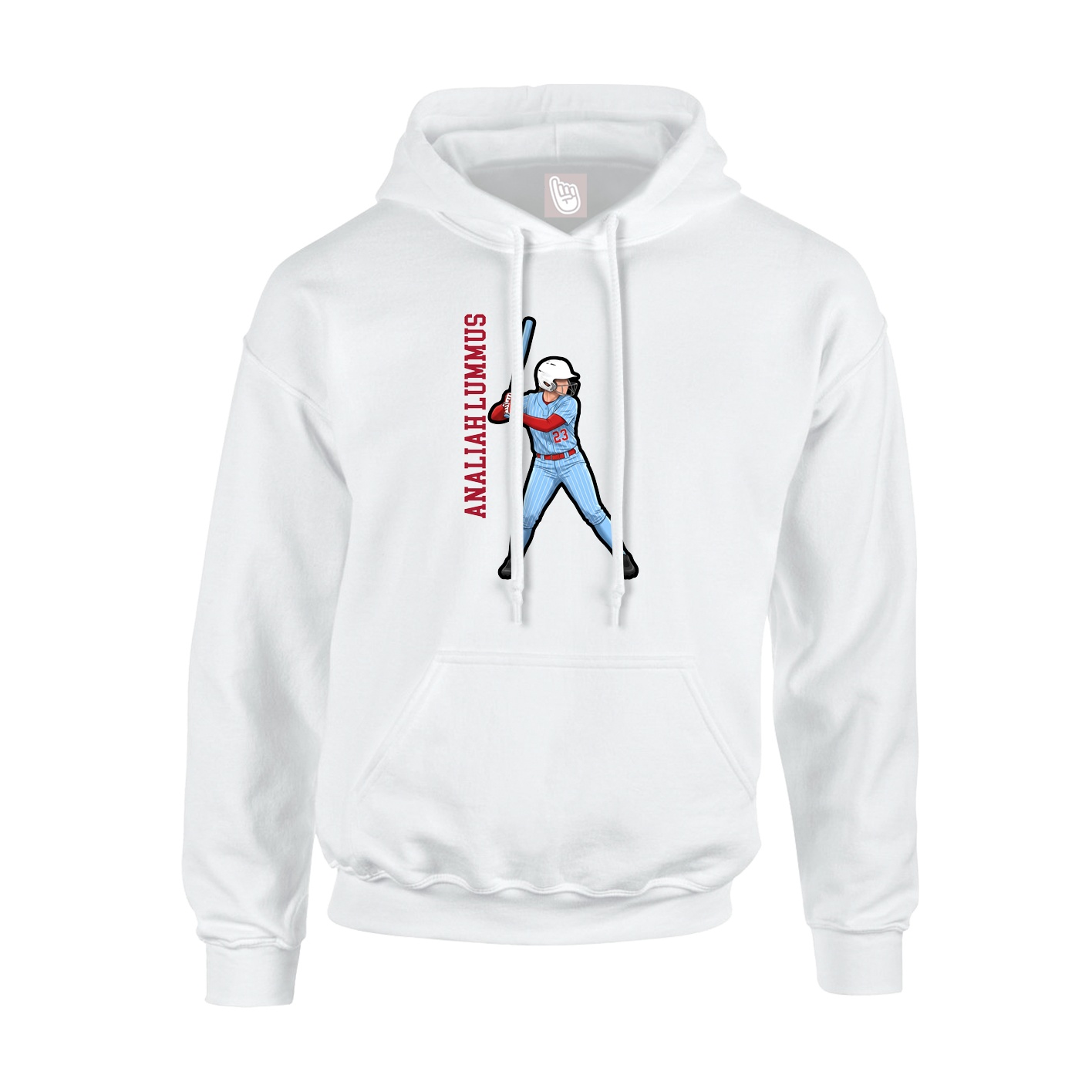 Hoodie — Name Vertical in White