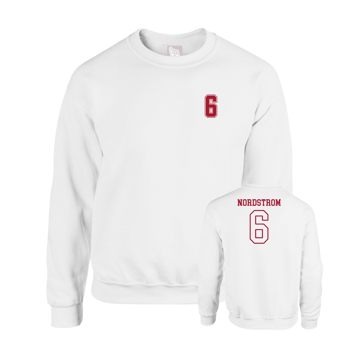 Fleece Crew — Chest Back in White