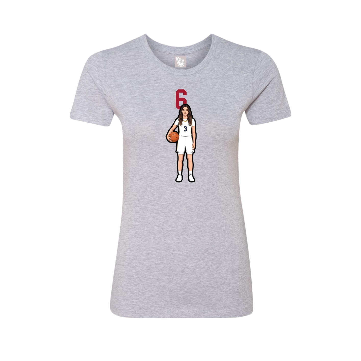Fitted Women's Tee — Number Top in Grey