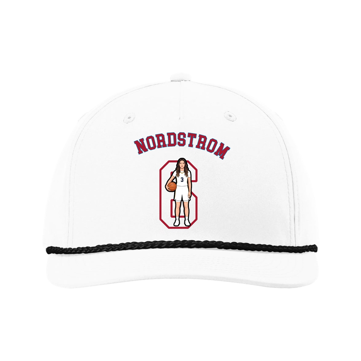 Five-Panel Classic Rope Cap — Shirsey Arch in White