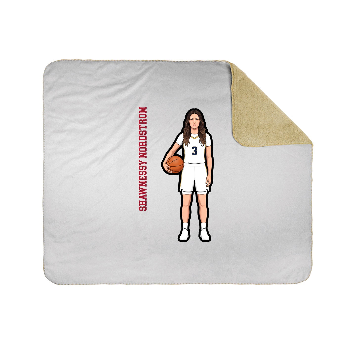 Throw Blanket — Name Vertical in White
