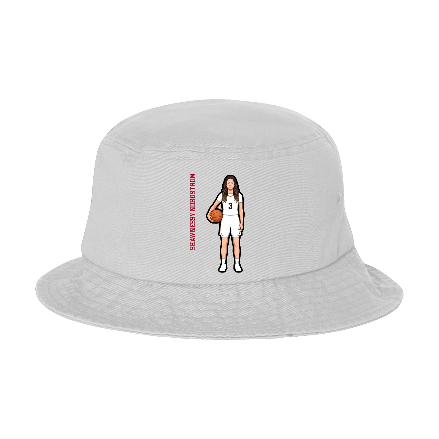 Bucket Cap — Name Vertical in White