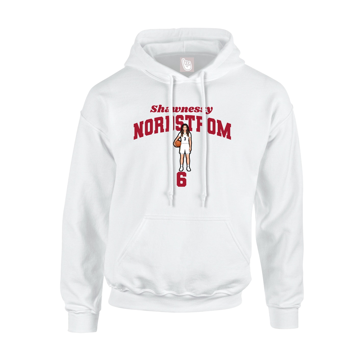 Youth Hoodie — Signature Arch in White