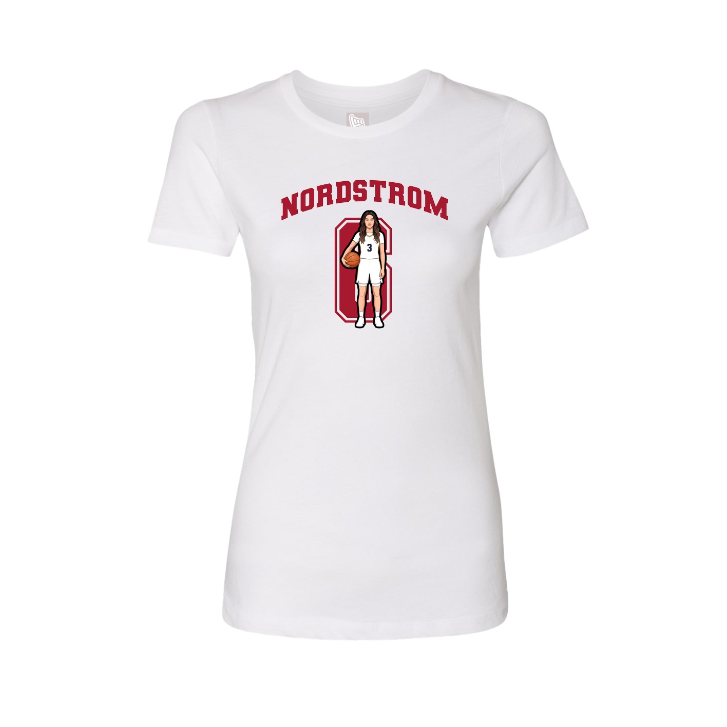 Fitted Women's Tee — Number in White