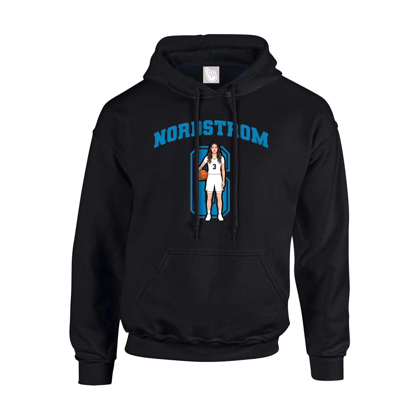 Youth Hoodie — Number in Black