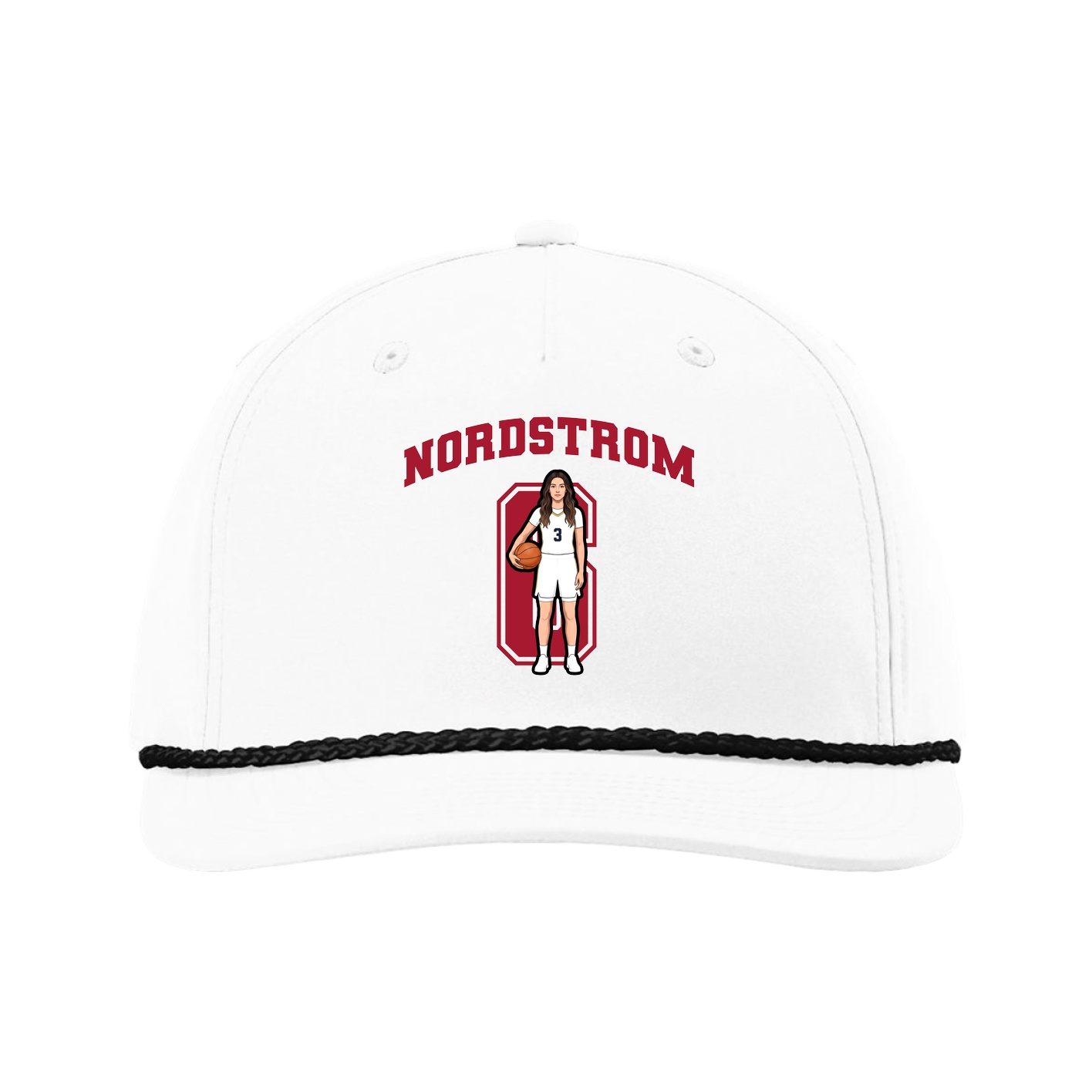 Five-Panel Classic Rope Cap — Number in White
