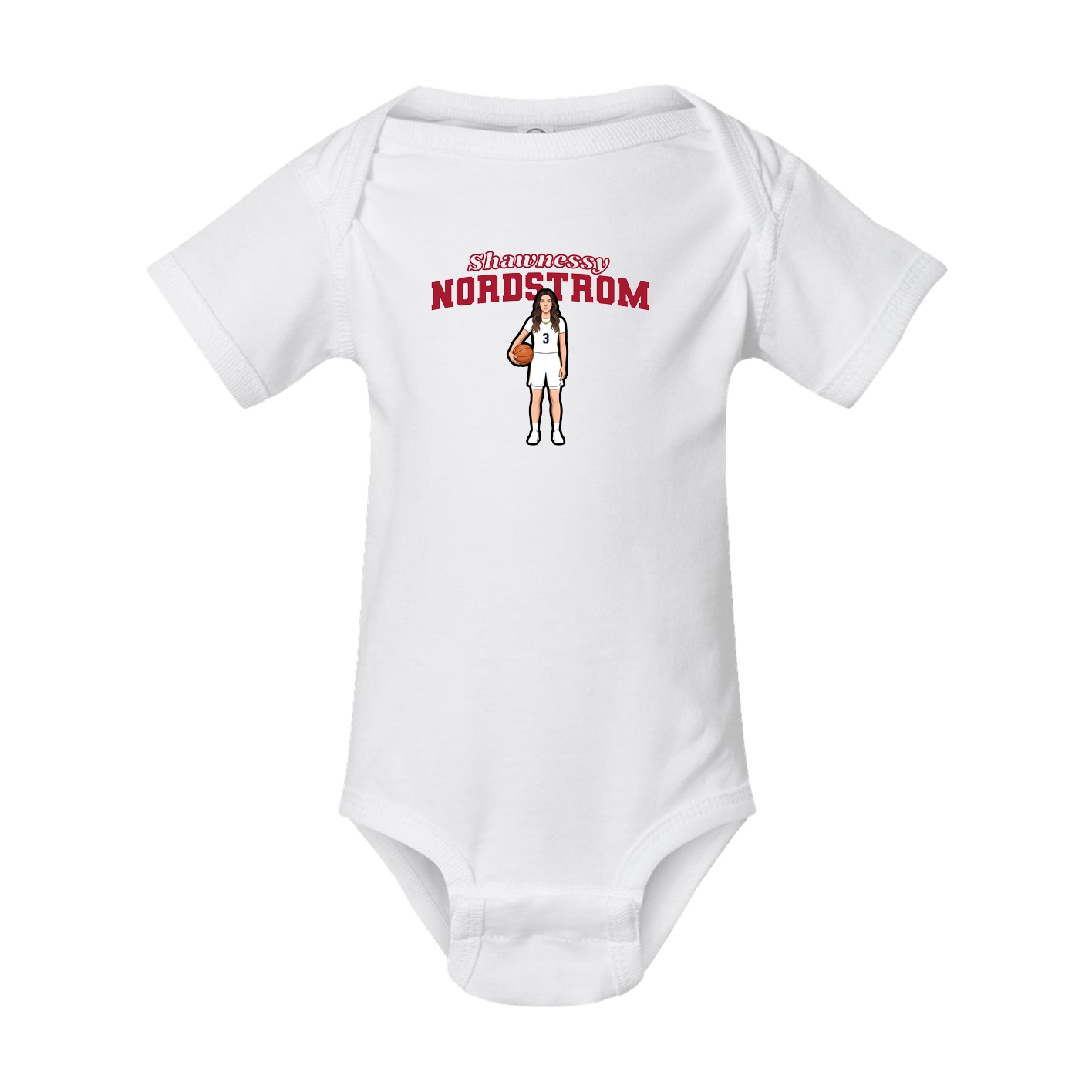 Baby Onesie — Name Arch in White