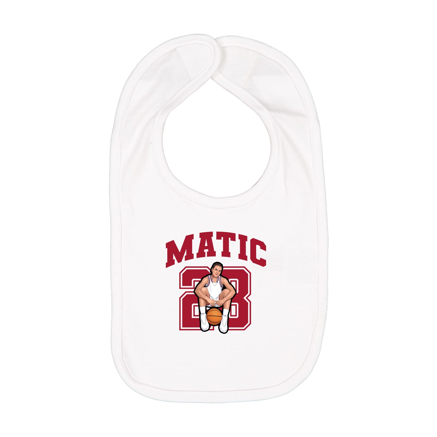 Infant Bib — Number in White