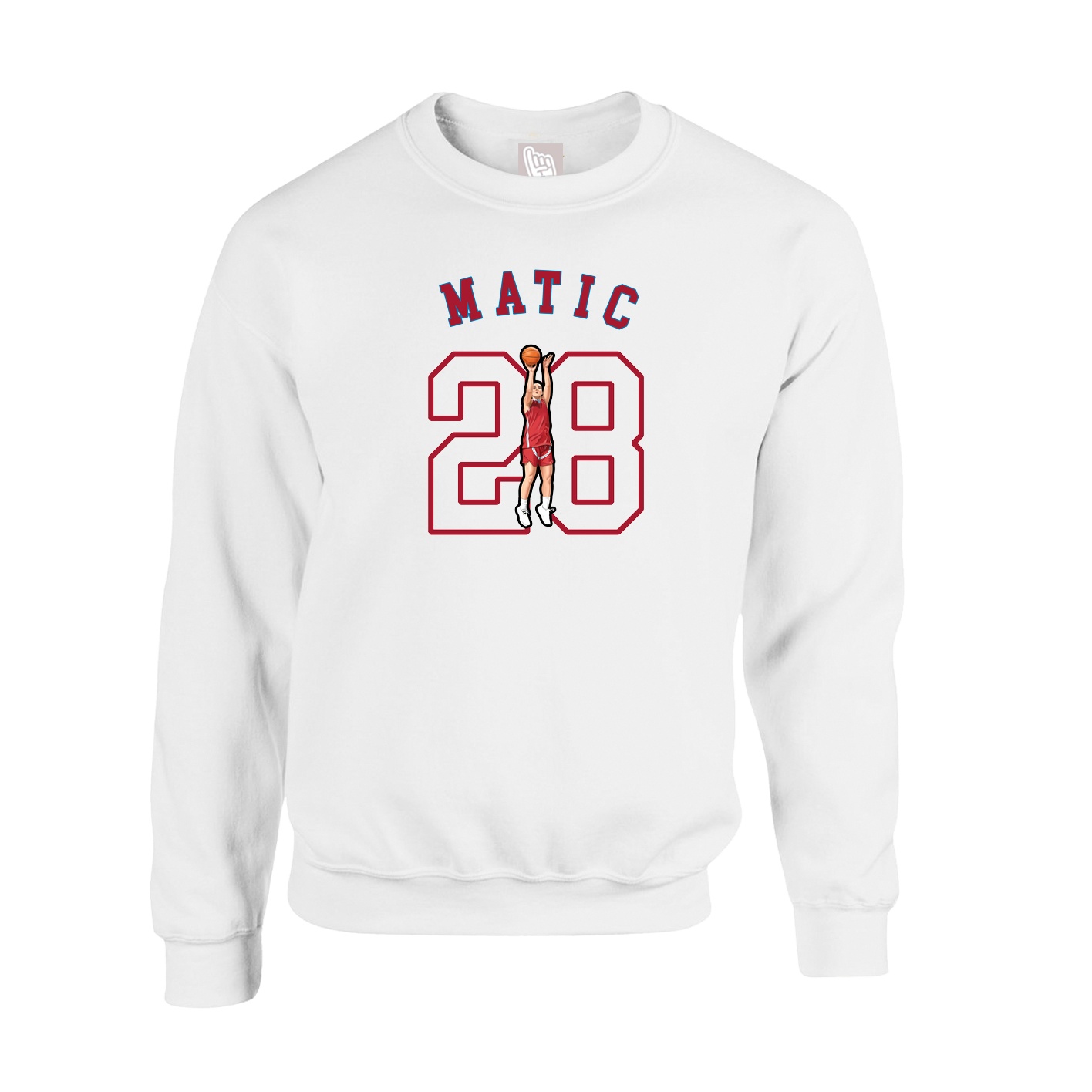 Fleece Crew — Shirsey Arch in White