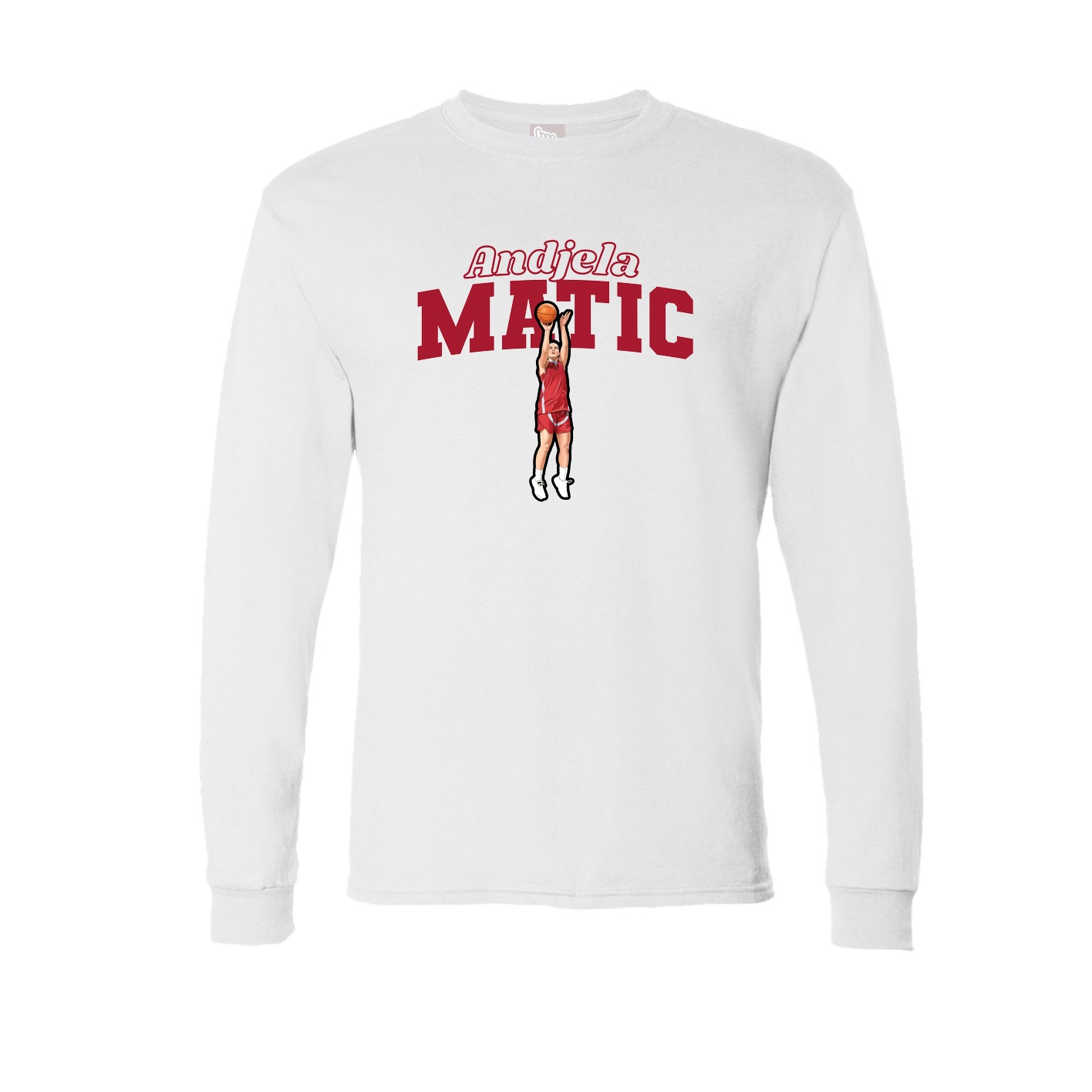 Long Sleeve Tee — Name Arch in White