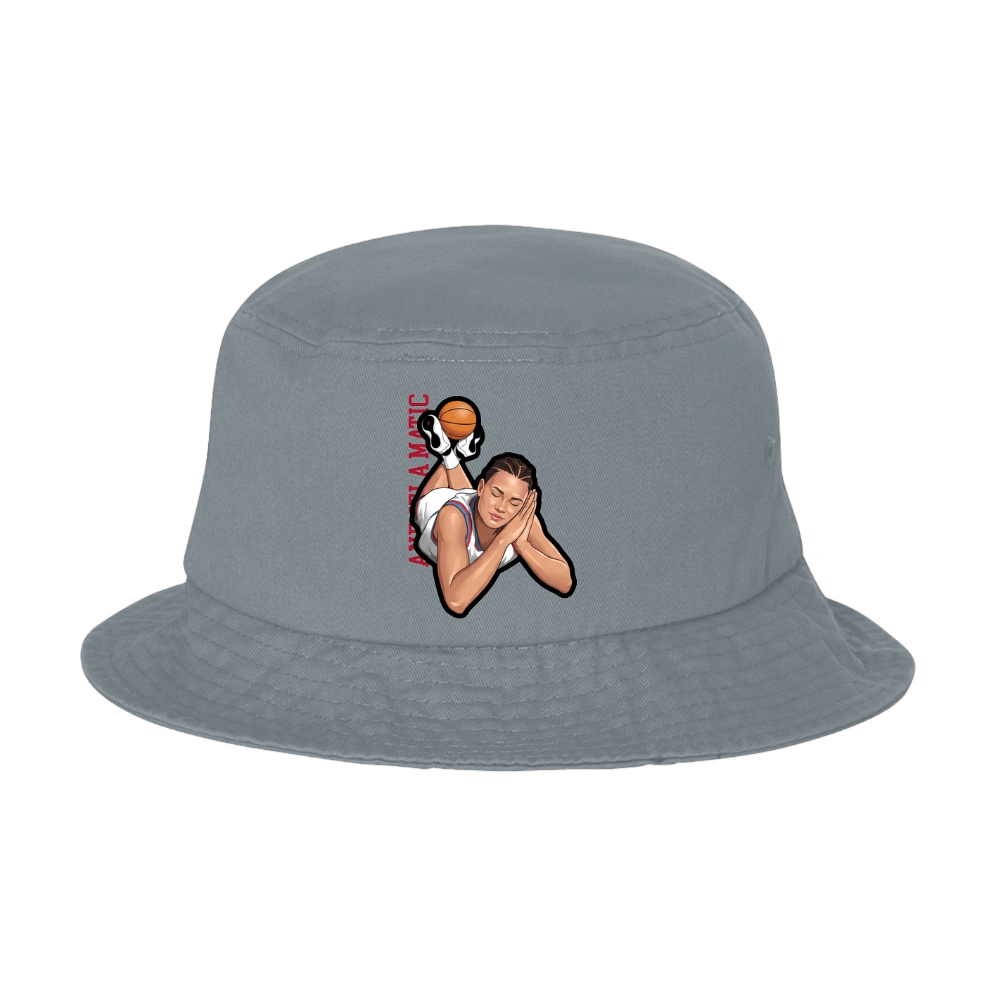 Bucket Cap — Name Vertical in Grey