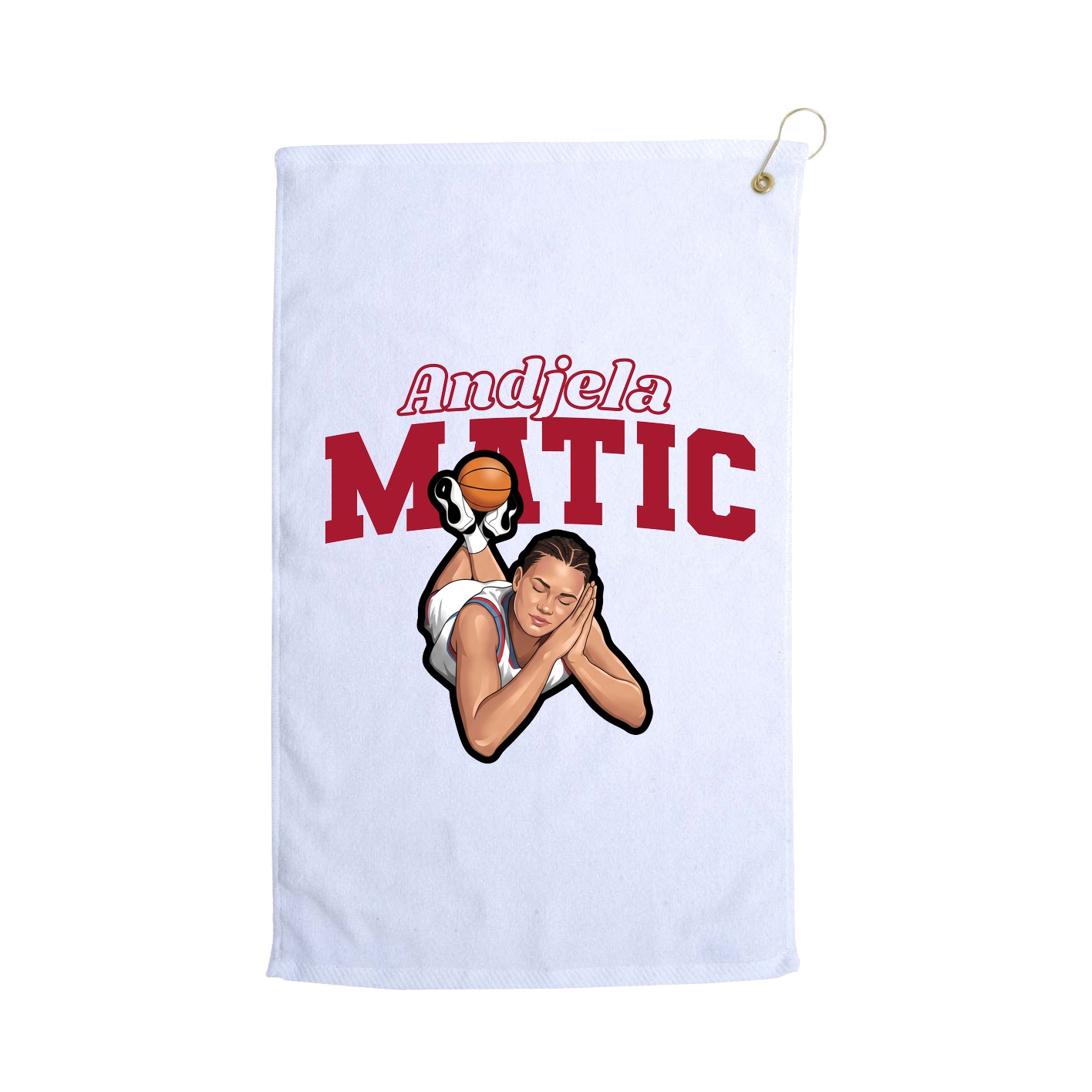Golf Towel — Name Arch in White