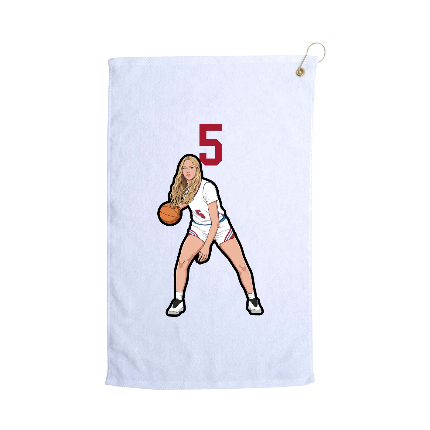Golf Towel — Number Top in White