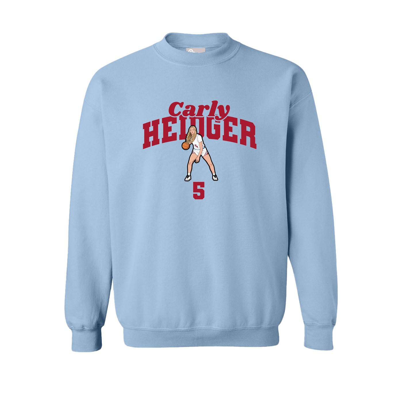 Fleece Crew — Signature Arch in Light Blue