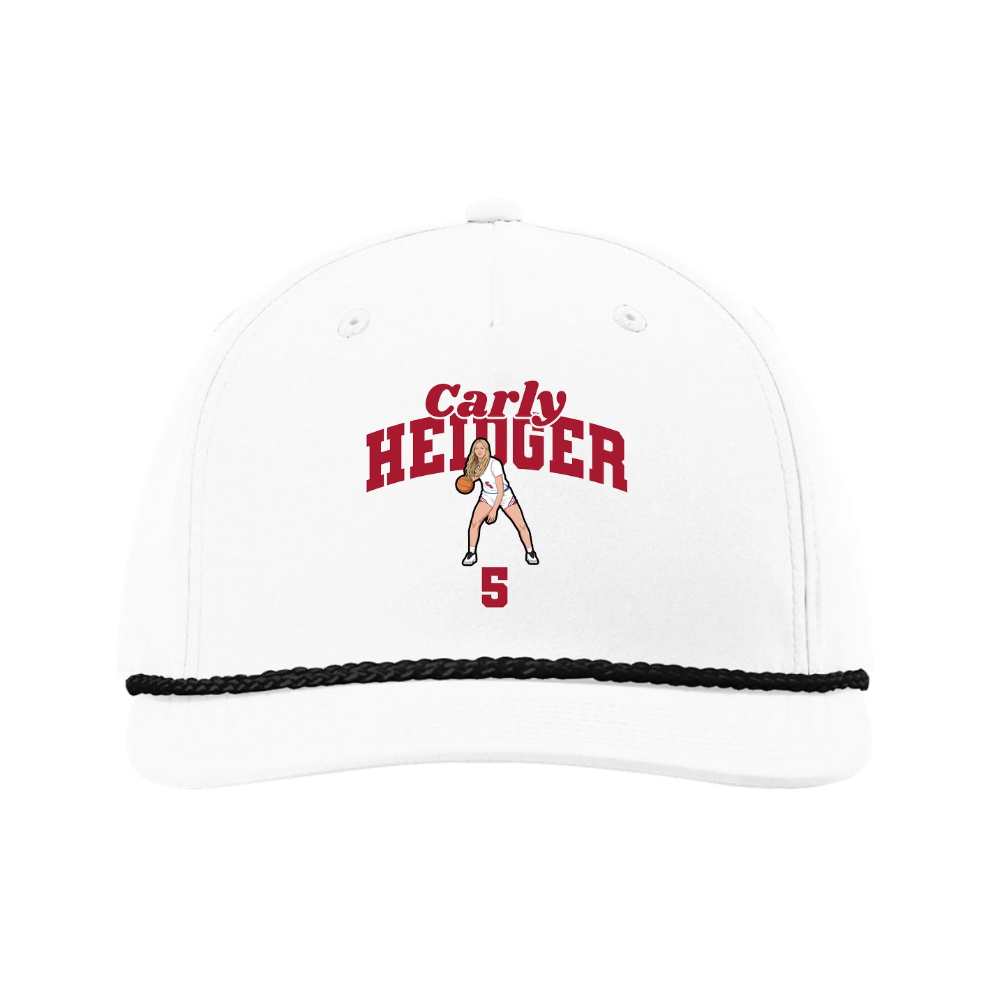 Five-Panel Classic Rope Cap — Signature Arch in White