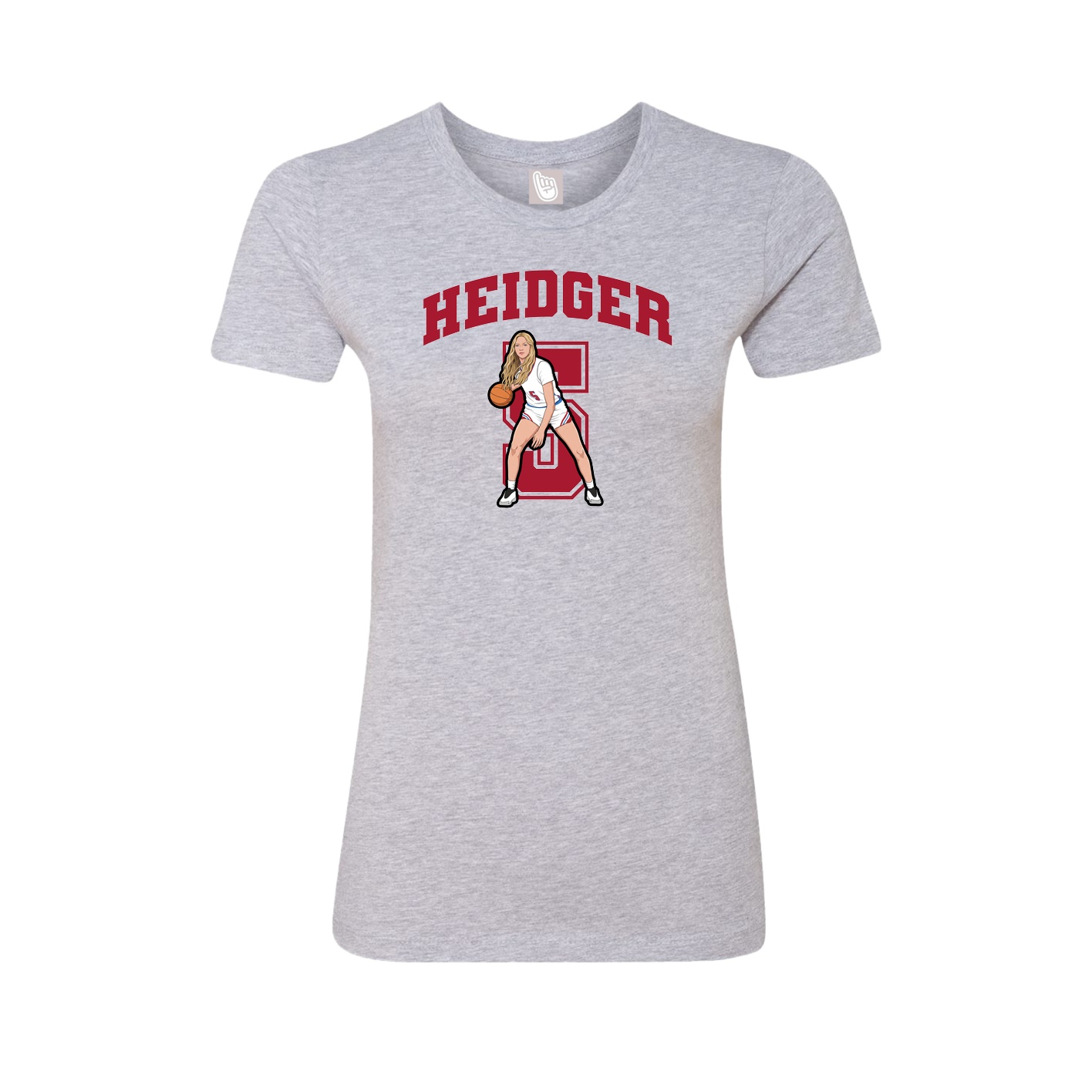 Fitted Women's Tee — Number in Grey