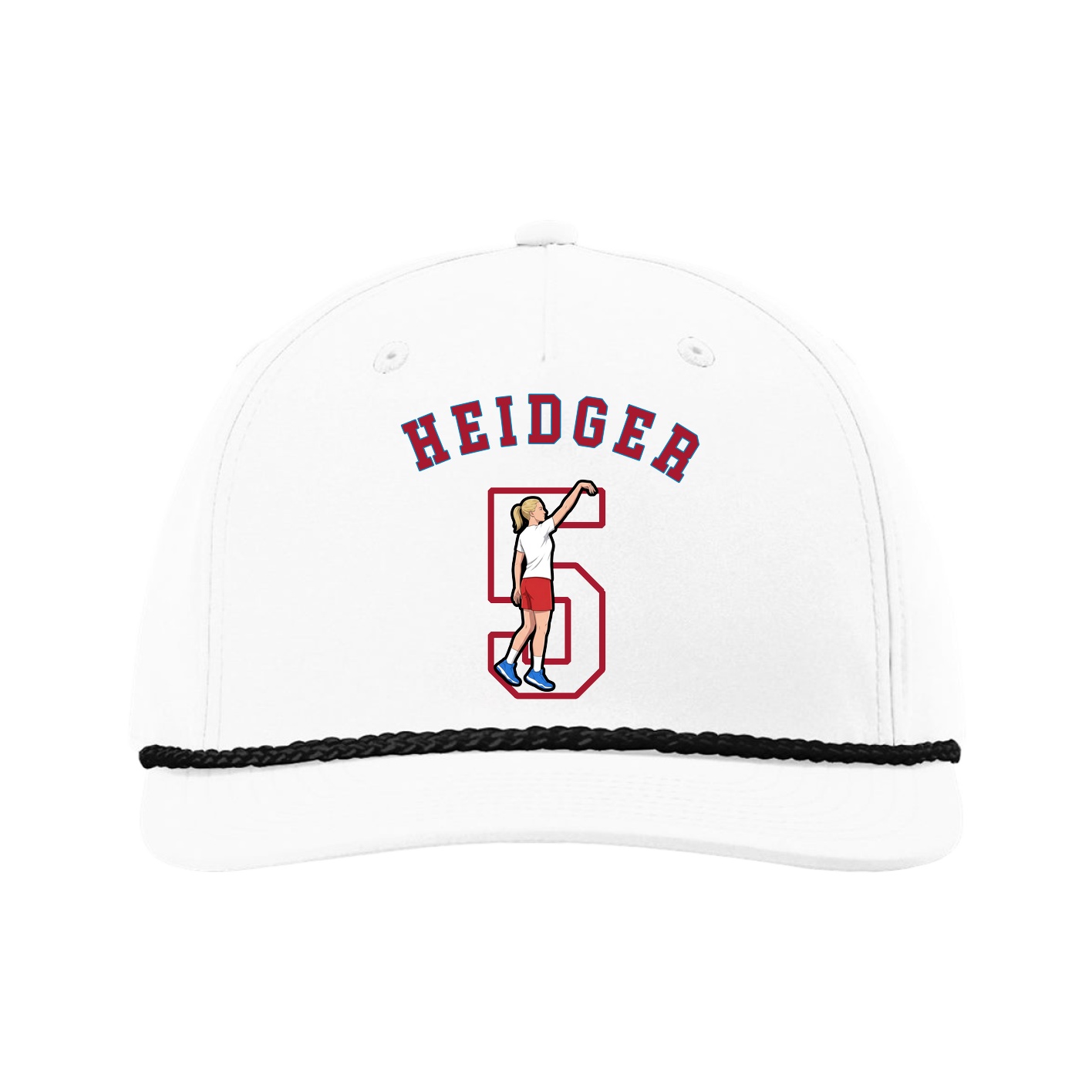 Five-Panel Classic Rope Cap — Shirsey Arch in White