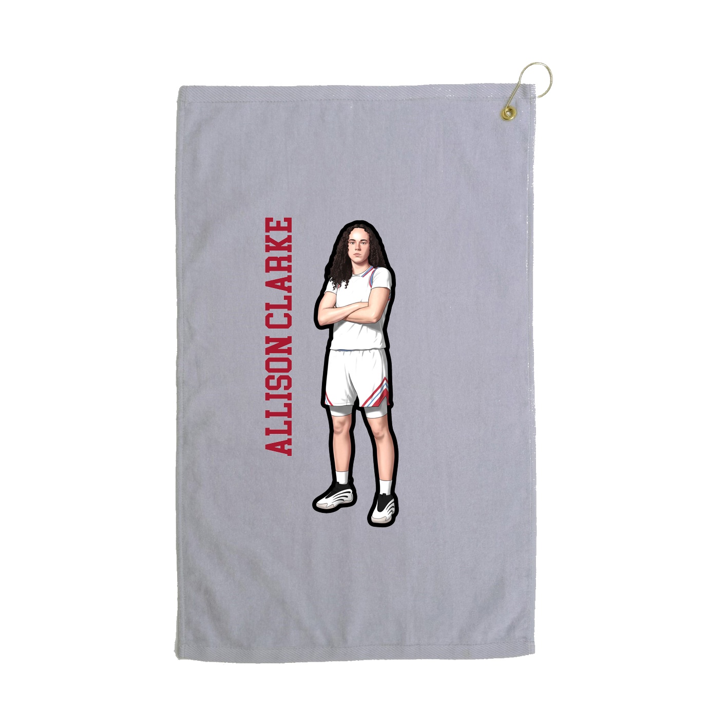 Golf Towel — Name Vertical in Grey