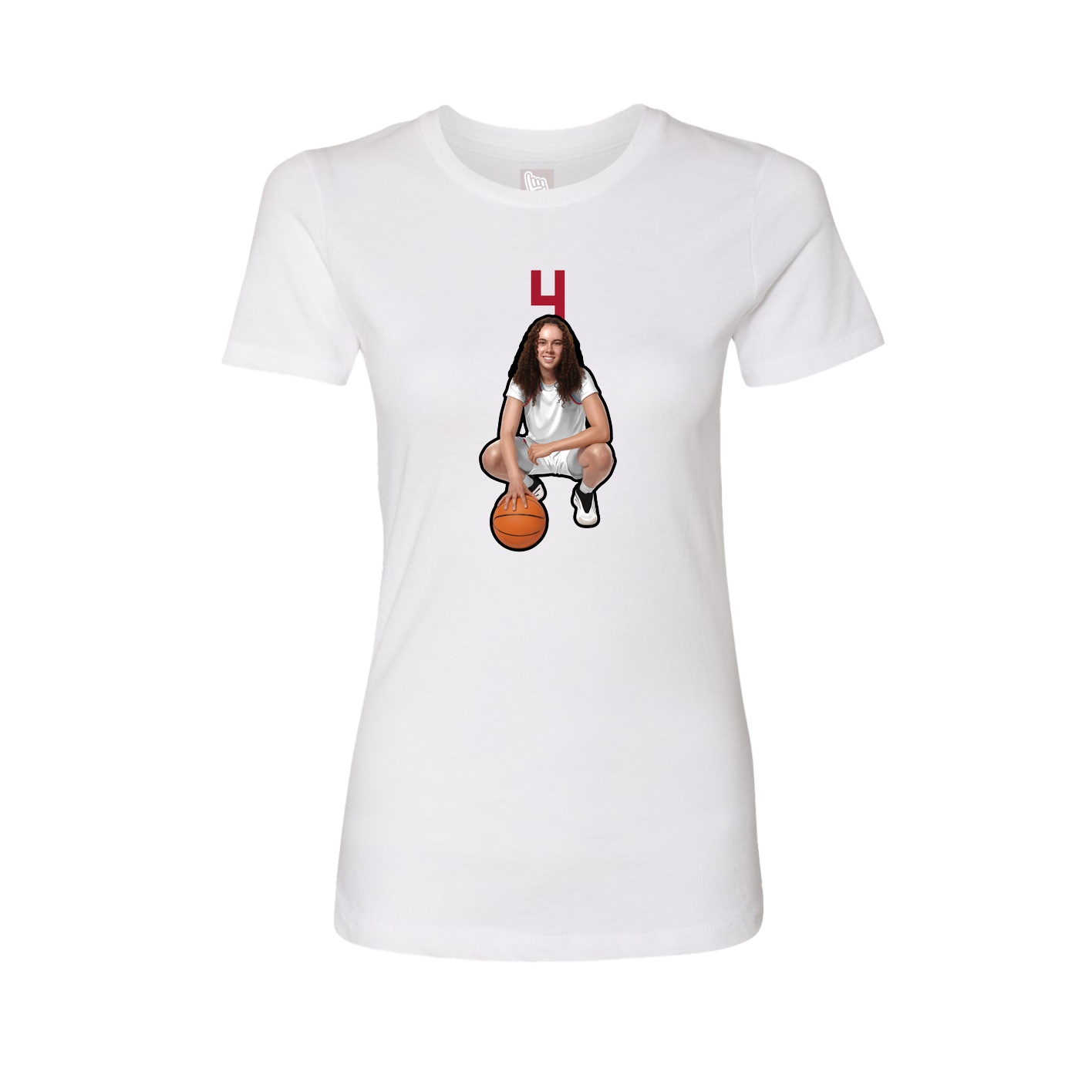 Fitted Women's Tee — Number Top in White