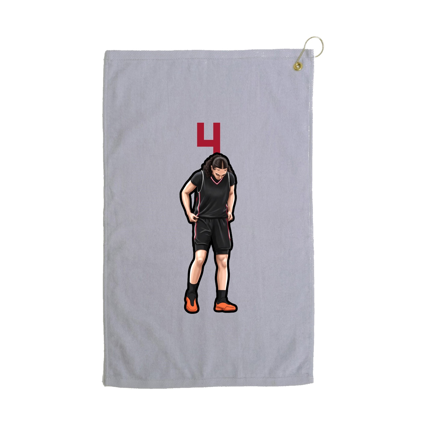 Golf Towel — Number Top in Grey