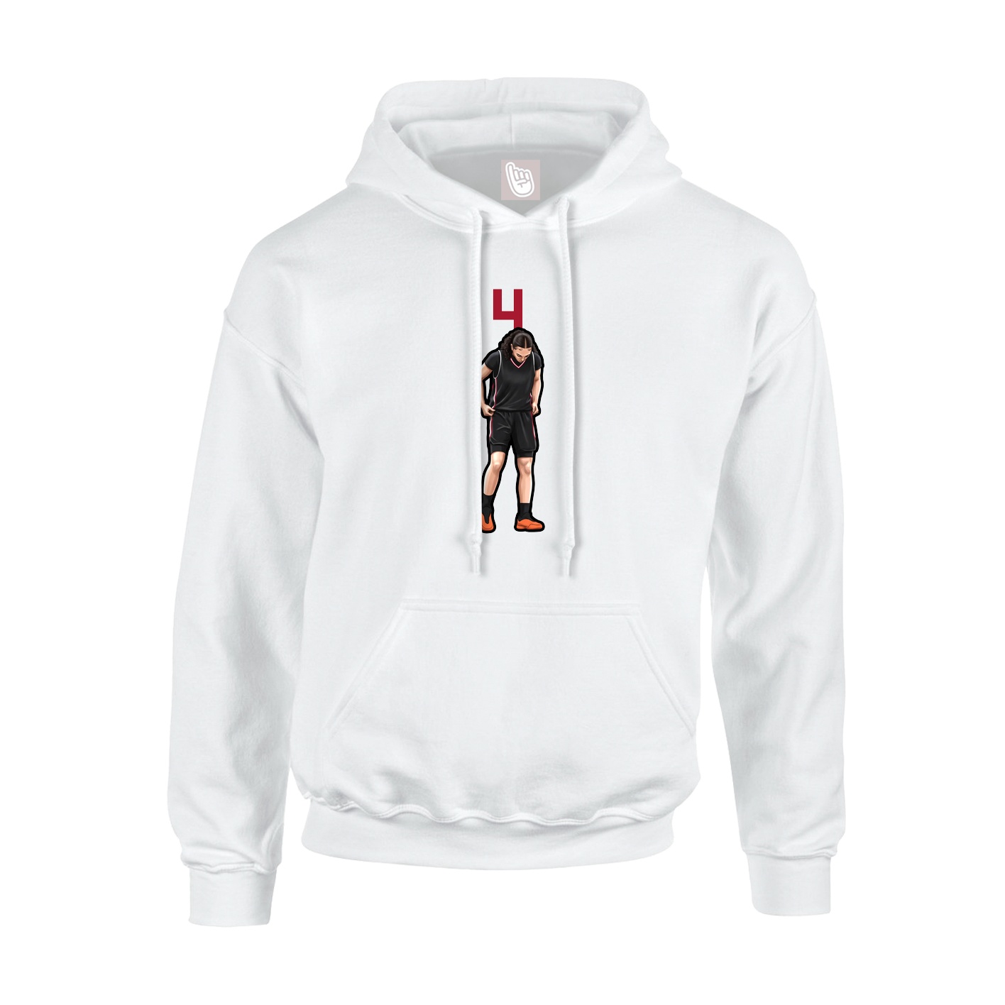 Hoodie — Number Top in White