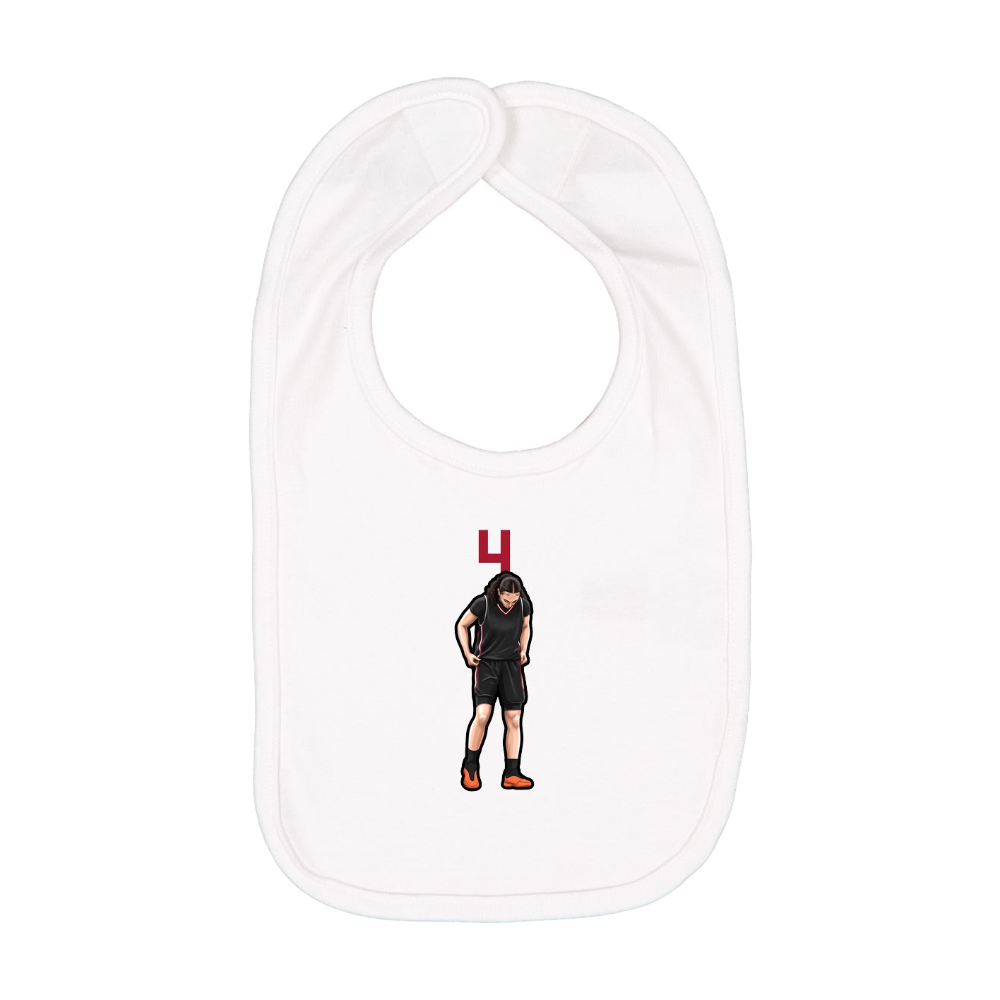 Infant Bib — Number Top in White