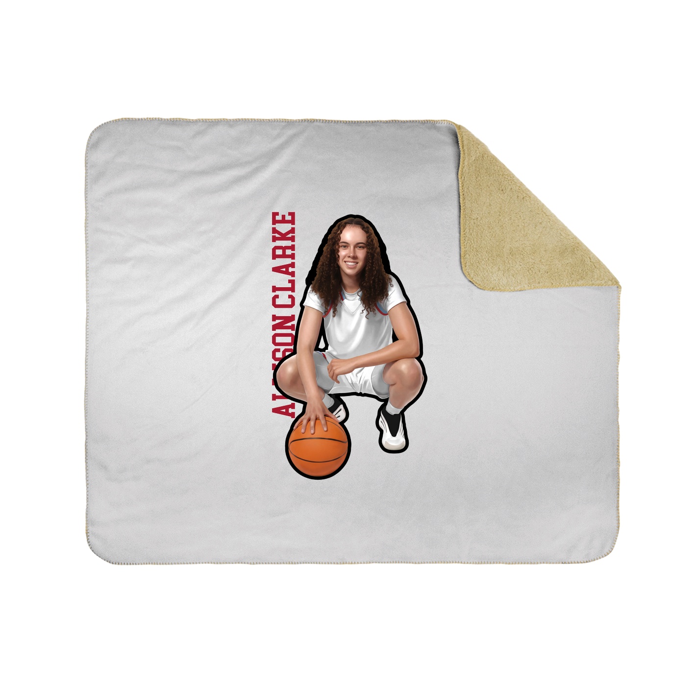 Throw Blanket — Name Vertical in White